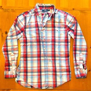 Vineyard Vines Red and Blue Plaid Casual Shirt